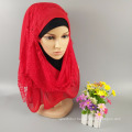 fashion factory Muslim hijab shawls scarf head wholesale plain muslim women maxi thick bubble chiffon Lace hijab